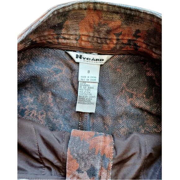 Nygard Collection Floral Design Brown Black Multi-Shade Pants 8 /Waist 30" - Picture 3 of 5